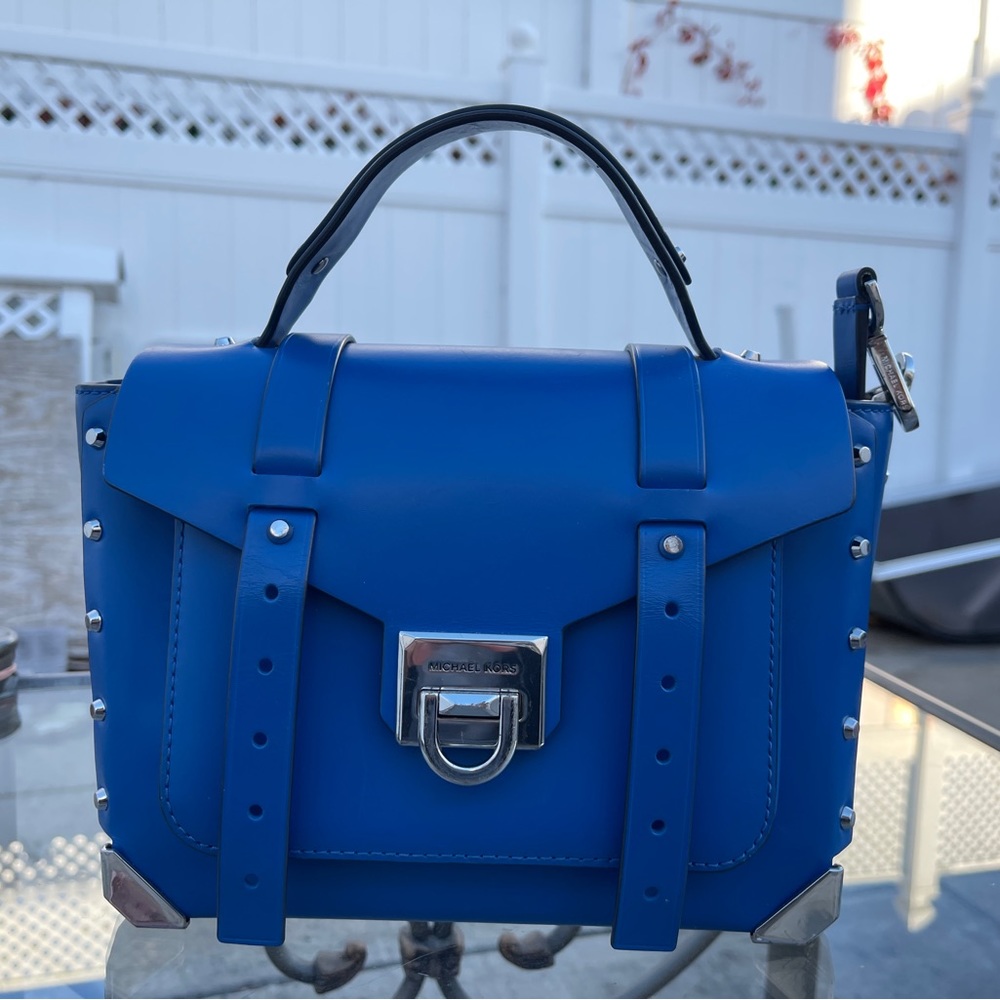 Michael Kors Manhattan Medium Leather Satchel Handbag